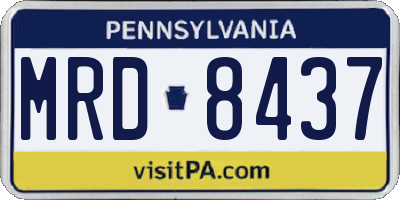 PA license plate MRD8437