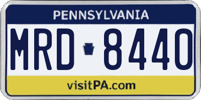 PA license plate MRD8440