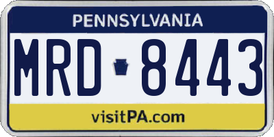 PA license plate MRD8443