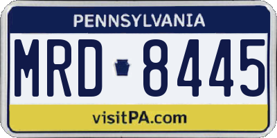 PA license plate MRD8445