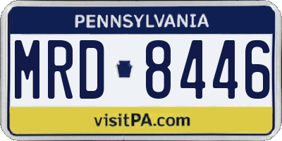 PA license plate MRD8446