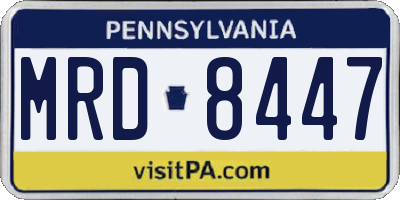PA license plate MRD8447