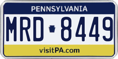 PA license plate MRD8449