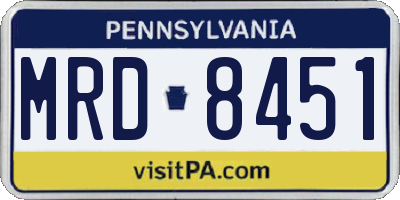 PA license plate MRD8451