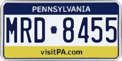 PA license plate MRD8455