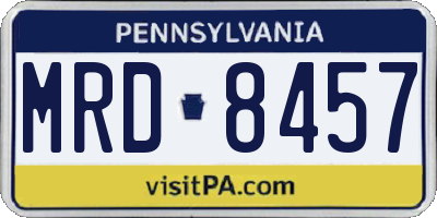 PA license plate MRD8457