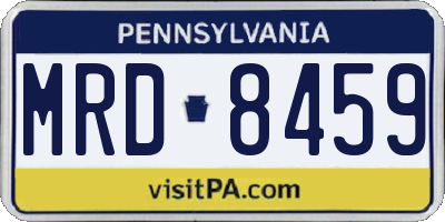 PA license plate MRD8459