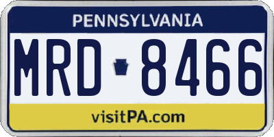 PA license plate MRD8466