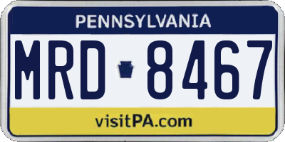 PA license plate MRD8467