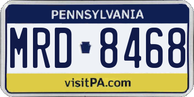 PA license plate MRD8468