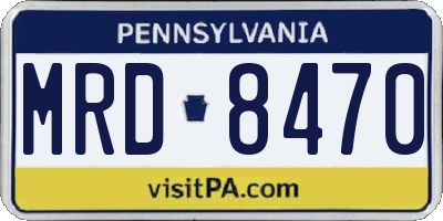 PA license plate MRD8470