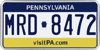 PA license plate MRD8472