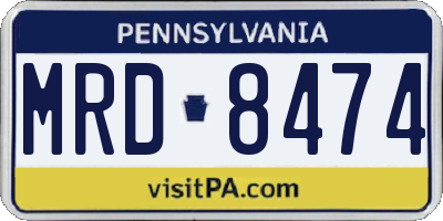 PA license plate MRD8474