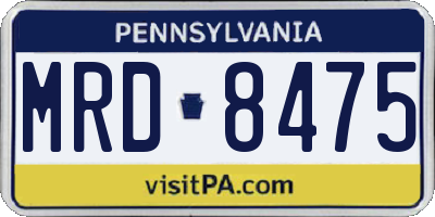 PA license plate MRD8475