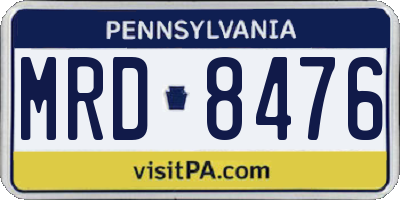 PA license plate MRD8476