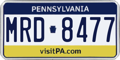 PA license plate MRD8477