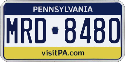 PA license plate MRD8480