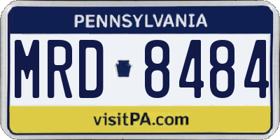 PA license plate MRD8484