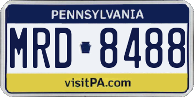 PA license plate MRD8488