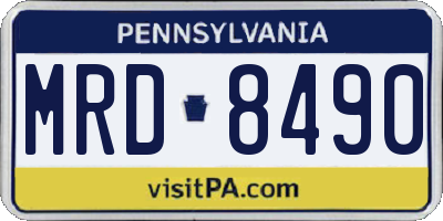 PA license plate MRD8490