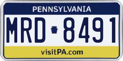 PA license plate MRD8491