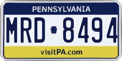 PA license plate MRD8494