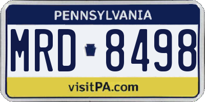 PA license plate MRD8498