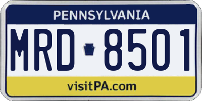 PA license plate MRD8501
