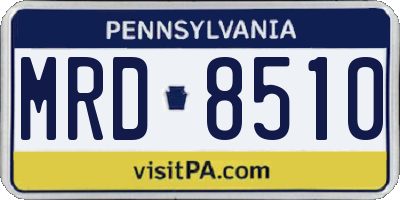 PA license plate MRD8510