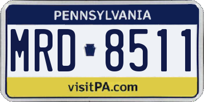 PA license plate MRD8511