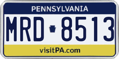 PA license plate MRD8513