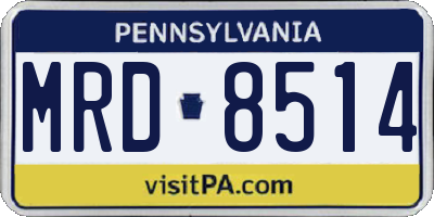 PA license plate MRD8514