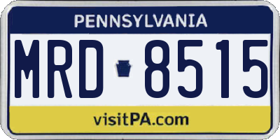 PA license plate MRD8515