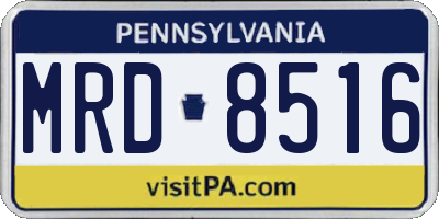 PA license plate MRD8516