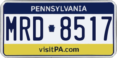PA license plate MRD8517