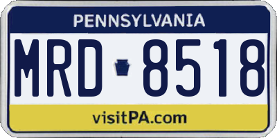 PA license plate MRD8518