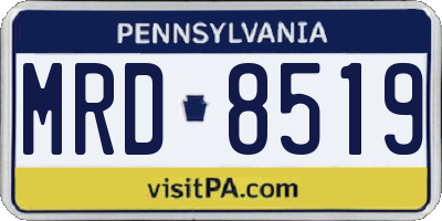 PA license plate MRD8519