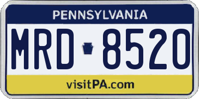PA license plate MRD8520