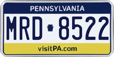 PA license plate MRD8522