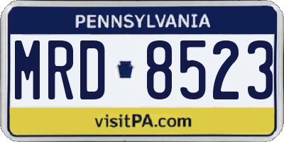 PA license plate MRD8523