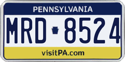 PA license plate MRD8524