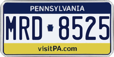 PA license plate MRD8525