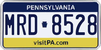 PA license plate MRD8528