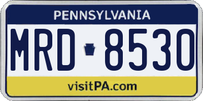 PA license plate MRD8530