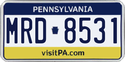 PA license plate MRD8531
