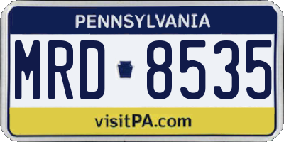 PA license plate MRD8535