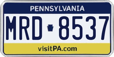 PA license plate MRD8537