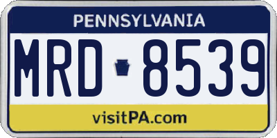 PA license plate MRD8539