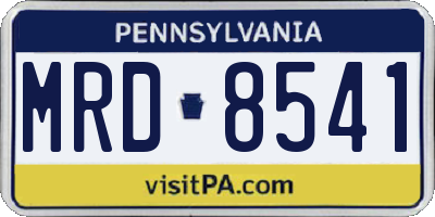 PA license plate MRD8541