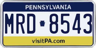 PA license plate MRD8543